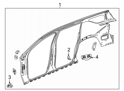2025 Buick Enclave Bracket, Rear Quarter Upper (Above Belt) Diagram for 84883784