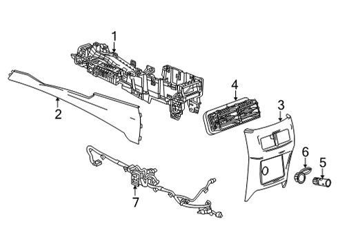 2021 Cadillac CT4 Center Console Diagram 5 - Thumbnail