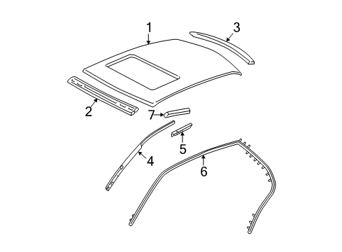 2010 Cadillac DTS Roof & Components Diagram