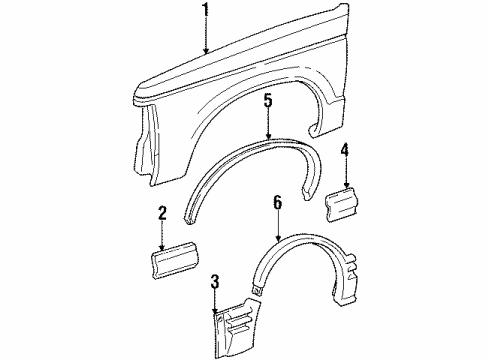 1992 Chevy S10 Blazer Fender & Components Diagram