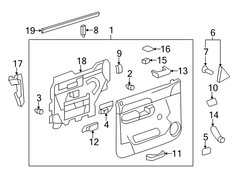 2012 Chevy Silverado 2500 HD Interior Trim - Front Door Diagram 6 - Thumbnail