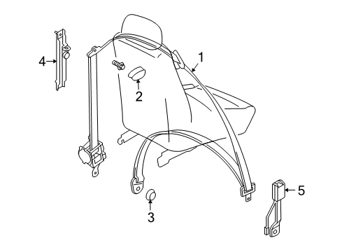 2009 Pontiac G3 Front Seat Belts Diagram