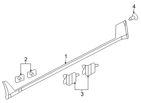 2005 Saturn Relay Rocker Molding Retainer Diagram for 15282120