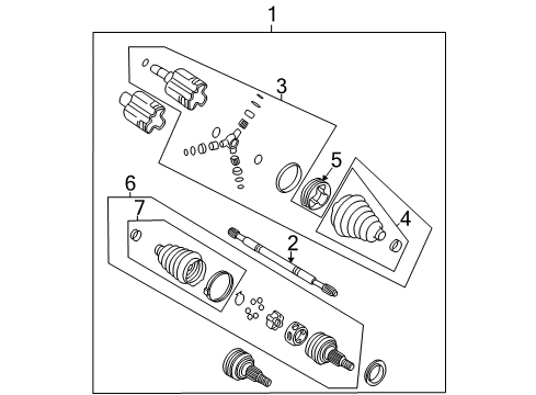 1999 Buick Century Drive Axles - Front Diagram