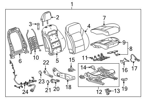 2025 Chevy Malibu Passenger Seat Components Diagram 2 - Thumbnail