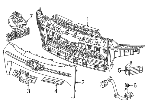 2023 Chevy Colorado Grille & Components Diagram 5 - Thumbnail