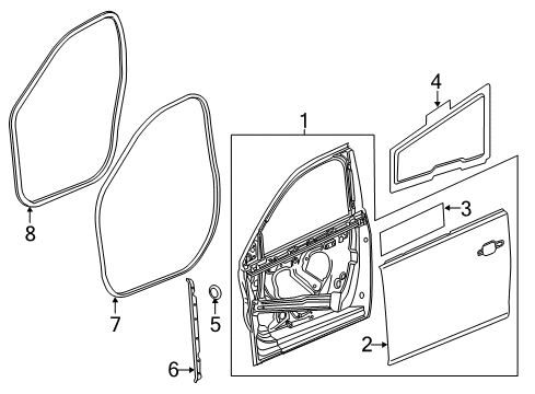 2016 Chevy Malibu Limited Weatherstrip On Body, Front Driver Side Diagram for 25911997