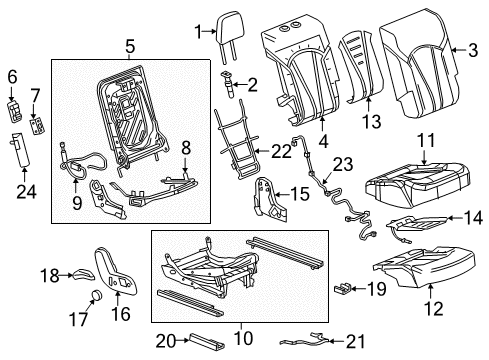 2018 Buick Envision Rear Seat Components Diagram