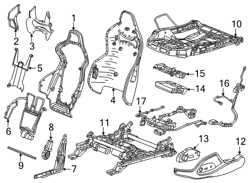 2025 Chevy Corvette Driver Seat Components Diagram 5 - Thumbnail