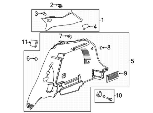 2025 Chevy Trailblazer Interior Trim - Quarter Panels Diagram 2 - Thumbnail