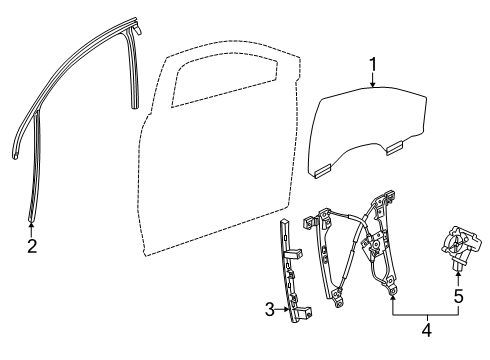 2025 GMC Acadia Weatherstrip, Front Door Window Diagram for 84798407