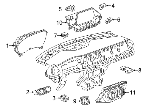 2023 Chevy Blazer Cluster, Instrument Panel Gage Diagram for 85630011