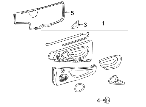 2000 Chevy Cavalier Interior Trim - Door Diagram