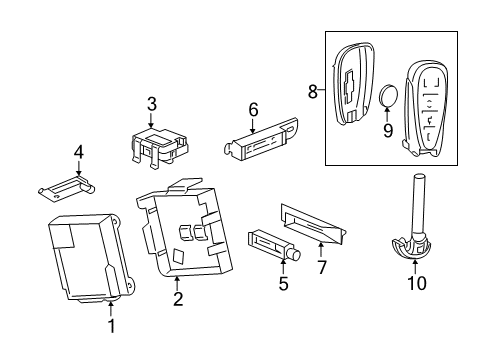 2025 Chevy Malibu Keyless Entry Components Diagram