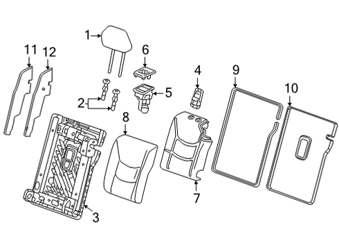 2022 Chevy Bolt EUV Seat Back Cover, Gray Diagram for 42789729