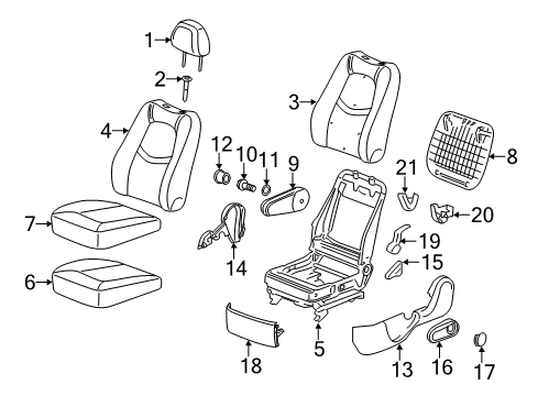 2011 Chevy HHR Cushion Cover, Black, Front Diagram for 25972189