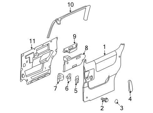2006 Pontiac Montana Door Trim Panel, Passenger Side Diagram for 15247777