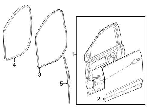 2025 Cadillac LYRIQ Door & Components Diagram