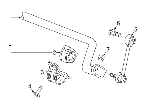 2024 Chevy Traverse Stabilizer Bar & Components Diagram 3 - Thumbnail