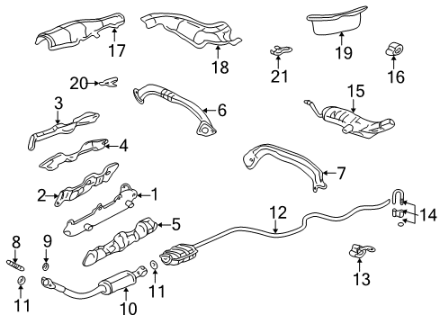 2000 Pontiac Grand Am Heat Shield, Passenger Side Diagram for 24506294