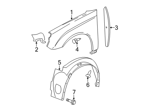 2006 Chevy Malibu Fender & Components Diagram