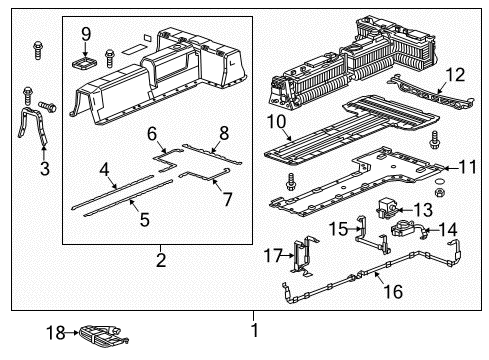 2015 Cadillac ELR Cross Bar Diagram for 25946059