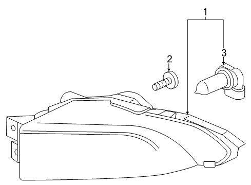 2013 Buick Regal Fog Lamp Assembly, Front Driver Side Diagram for 22950977