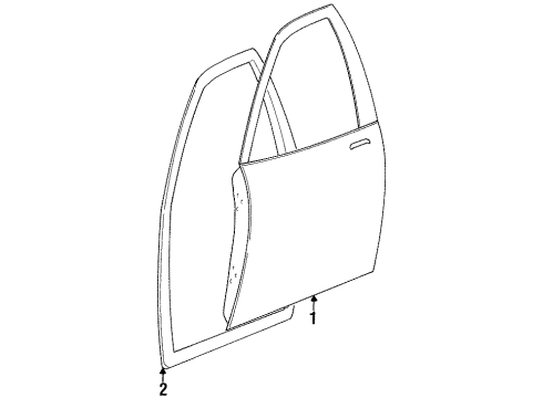 1999 Chevy Metro Weatherstrip, Passenger Side Diagram for 30020544