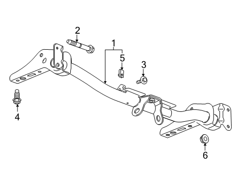 2020 Chevy Silverado 1500 Trailer Hitch Nut, Rear Diagram for 11546463