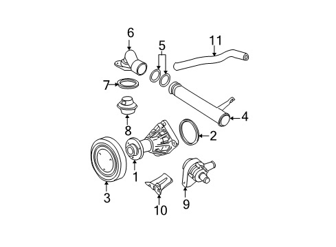 2002 Saturn Vue Outlet Pipe Seal Diagram for 9129999