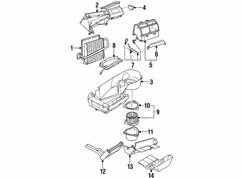 1998 Saturn SL2 Blower Motor & Fan Diagram