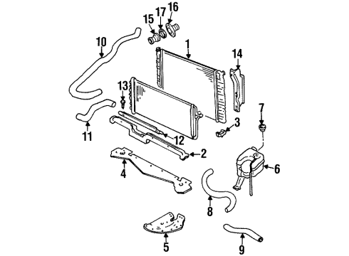 1997 Cadillac Eldorado Reservoir Hose Diagram for 12368236