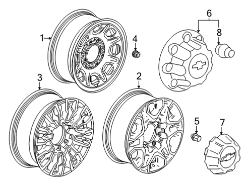 2021 Chevy Silverado 2500 HD Wheels Diagram 2 - Thumbnail
