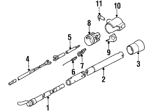 1985 Cadillac Seville Shroud, Black Diagram for 1627461