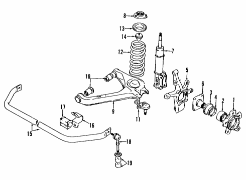 1998 Chevy Tracker Stabilizer Link Bushing Diagram for 96057770