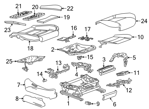 2018 Cadillac CT6 Seat Track, Front Diagram for 84590178