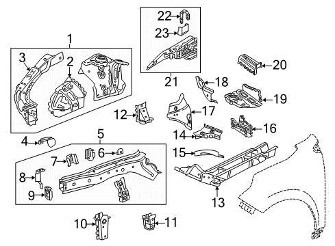 2020 Chevy Equinox Front Rail Bracket, Driver Side Diagram for 84161000