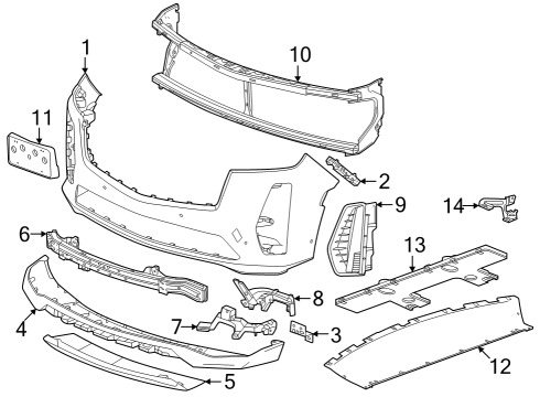 2024 Cadillac Escalade Bumper & Components - Front Diagram