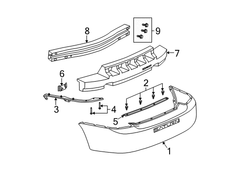 2004 Saturn Ion Bumper Cover, Rear Diagram for 22698403