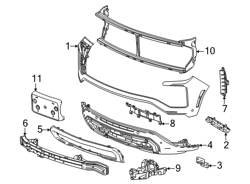 2025 Chevy Tahoe Bumper & Components - Front Diagram 2 - Thumbnail