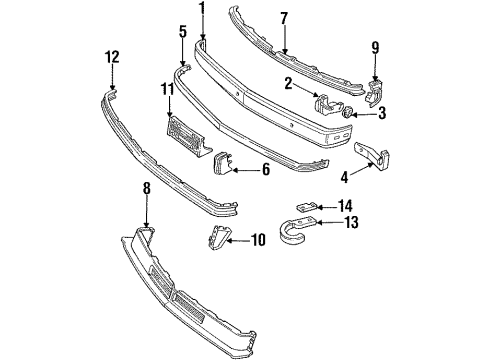1993 Chevy K3500 Bumper & Components - Front Diagram