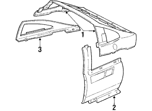 1987 Pontiac Fiero Quarter Panel & Components Diagram 2 - Thumbnail