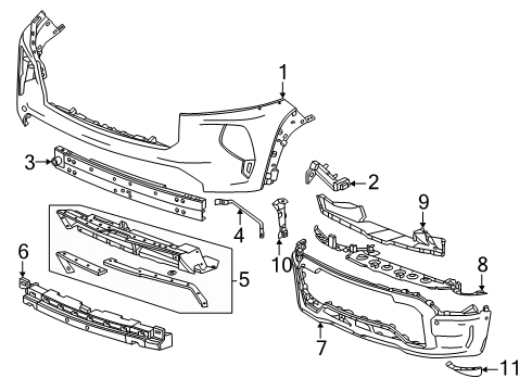 2024 Chevy Silverado EV Fascia, Front And Rear Bumper/Fascia Face, Lower Diagram for 85676572