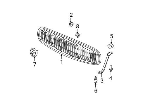 2002 Buick Park Avenue Grille & Components Diagram