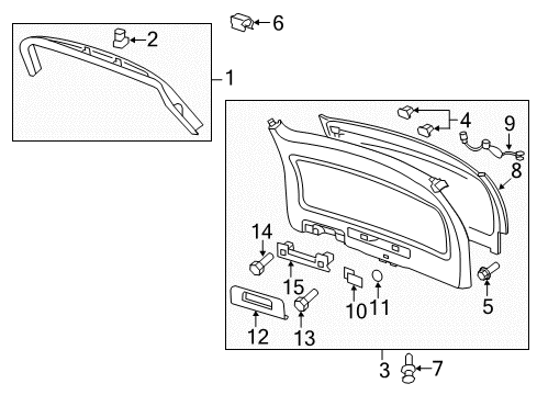 2016 GMC Acadia Upper Trim Panel, Titanium Diagram for 15803156
