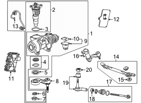 2020 Chevy Silverado 3500 HD Steering Gear & Linkage Diagram