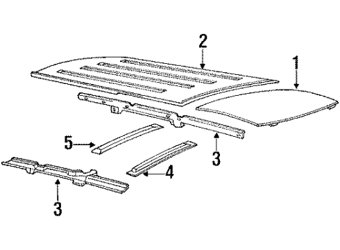 1990 Pontiac Trans Sport Roof & Components Diagram