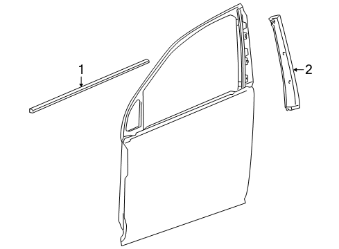 2007 Saturn Vue Exterior Trim - Front Door Diagram