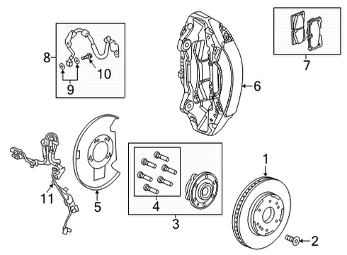 2025 Chevy Tahoe Caliper Assembly-Front Brake (W/O Brake Pads & Bracket) Diagram for 86555791