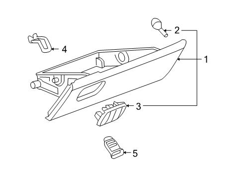 2007 Pontiac Torrent Glove Box Assembly Diagram for 15791369
